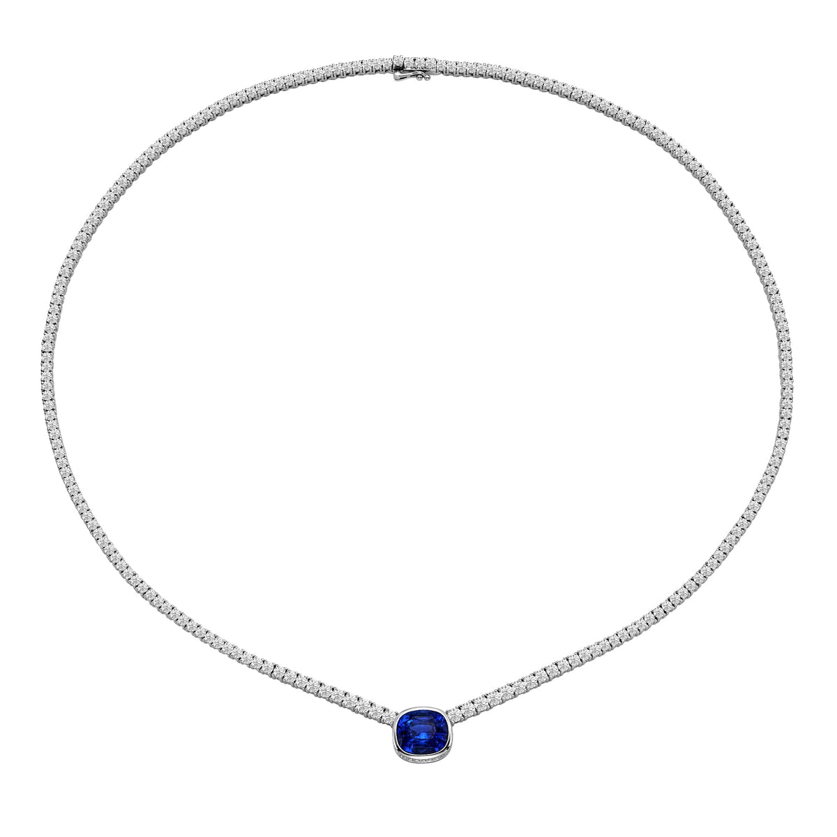 Sinia Blue Sapphire and Diamond Necklace - Jewelry - RUCHI New York