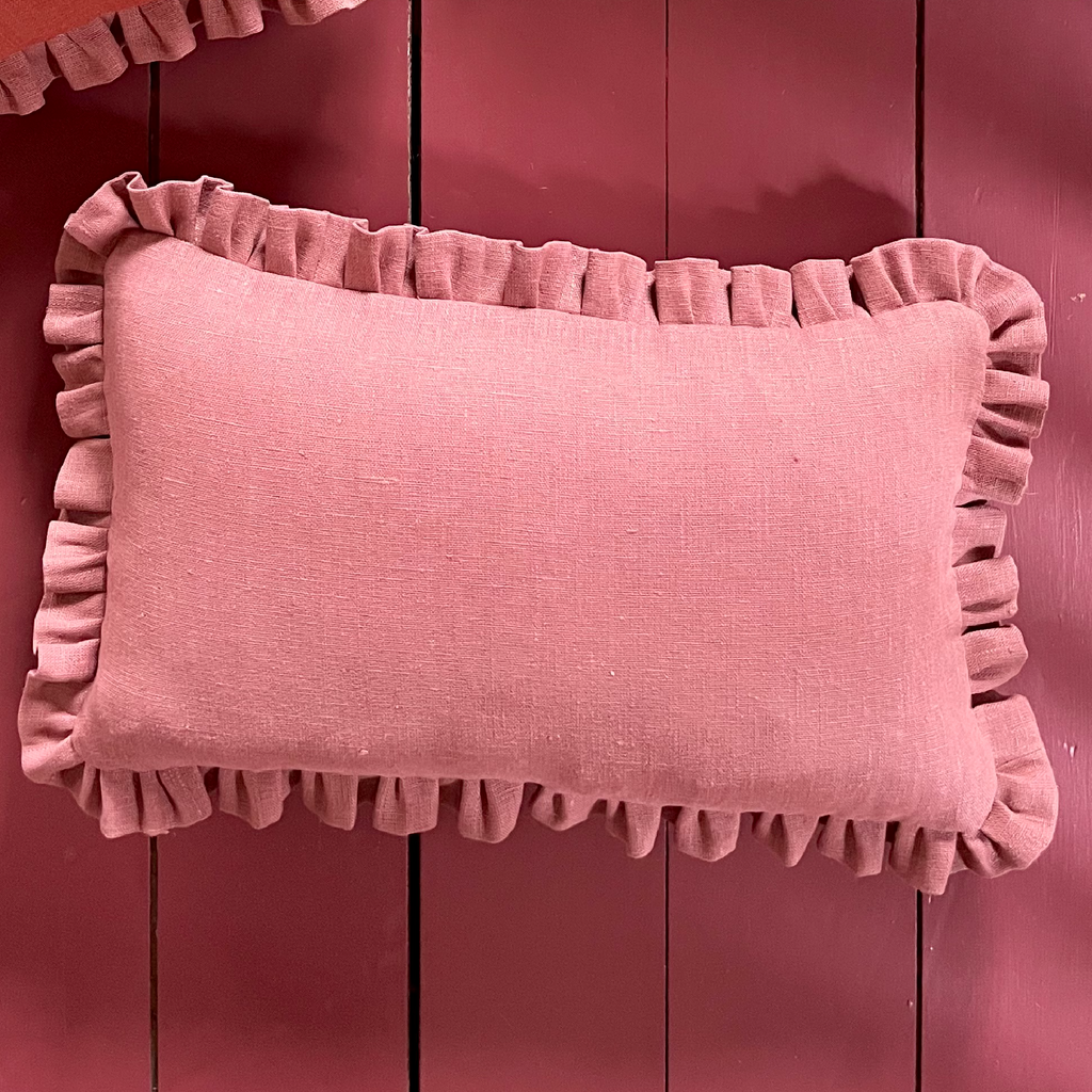 sirin terracotta cushion with matching frill
