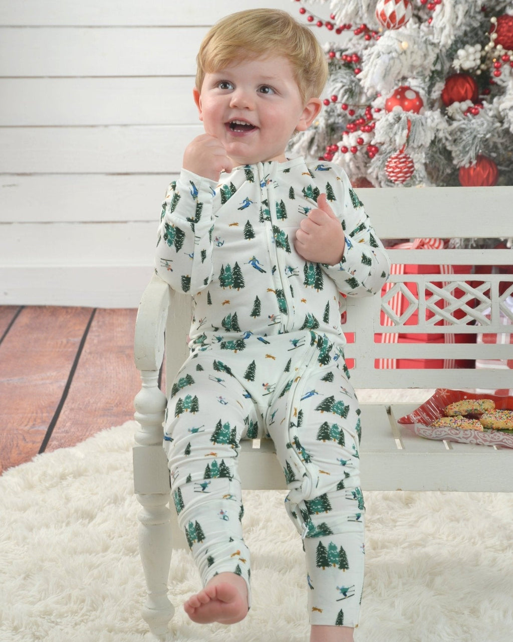 Ski Romper Pajamas Toddler PJs, Soft bamboo pajamas kids Strasburg