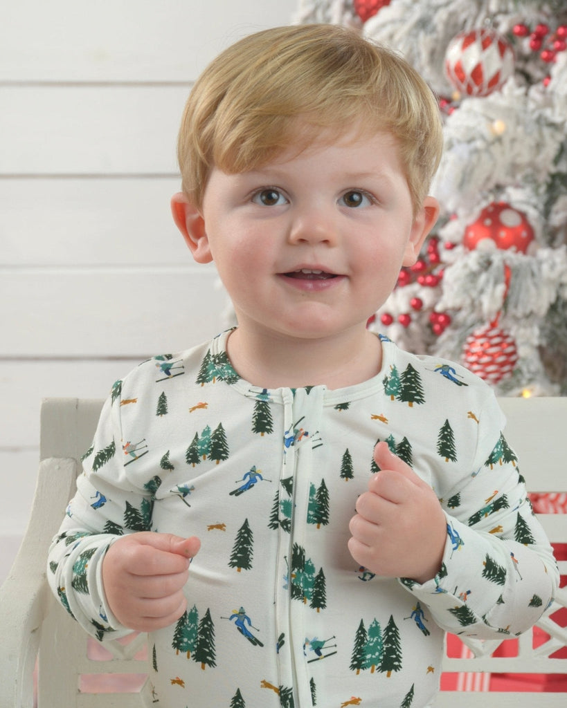 Ski Romper Pajamas Toddler PJs, Soft bamboo pajamas kids Strasburg