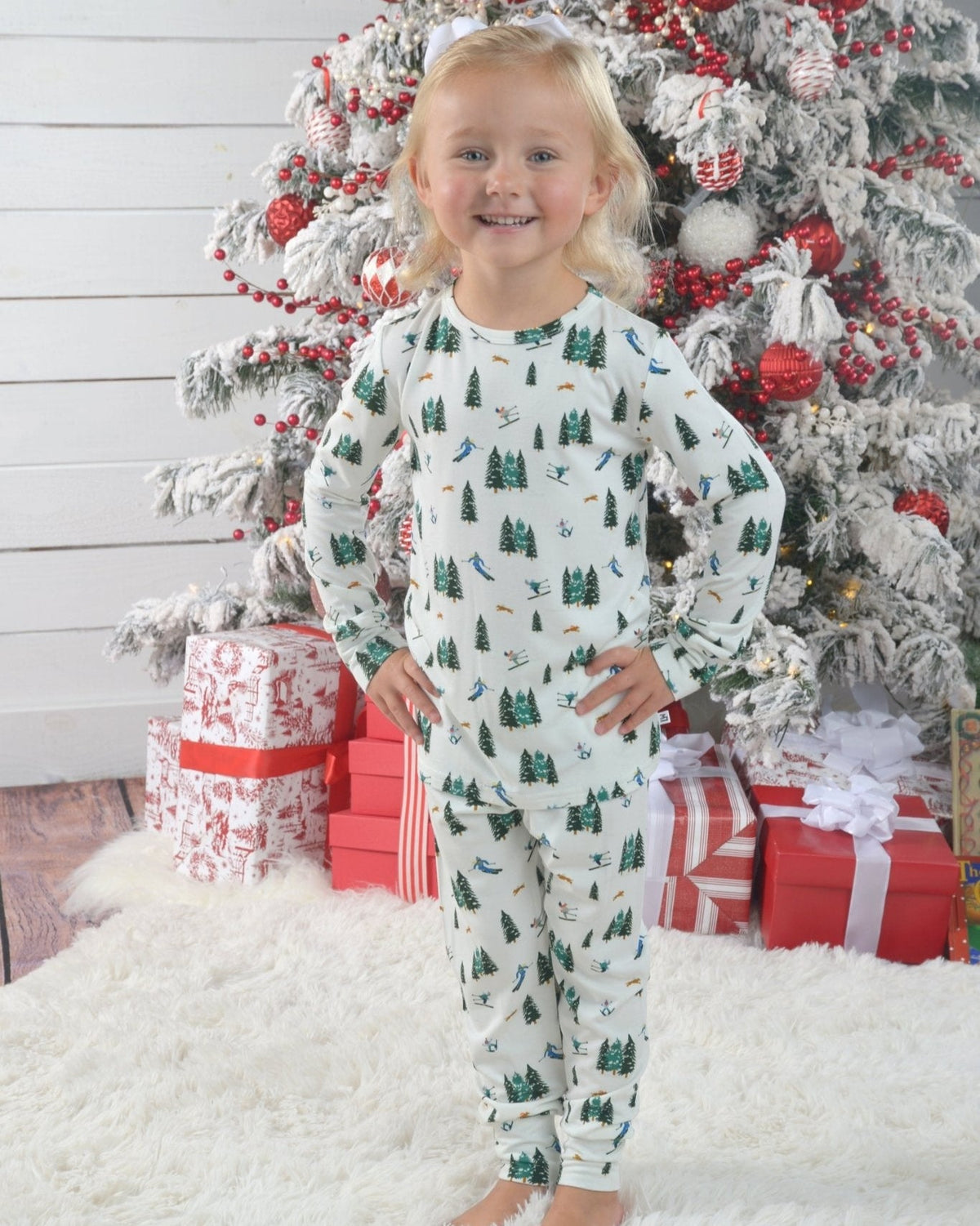 Ski Two Piece PJs, Bamboo Pajama Toddler, Pajama Set for Kids