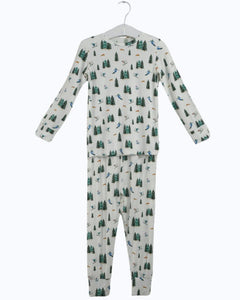 Ski Two Piece PJs, Bamboo Pajama Toddler, Pajama Set for Kids