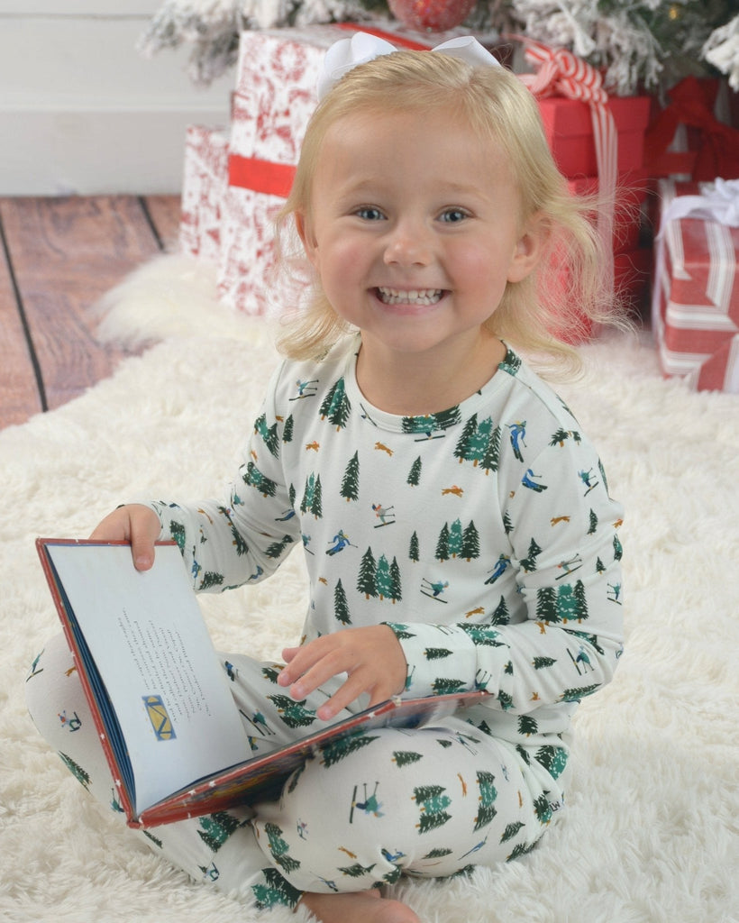 Ski Two Piece PJs, Bamboo Pajama Toddler, Pajama Set for Kids