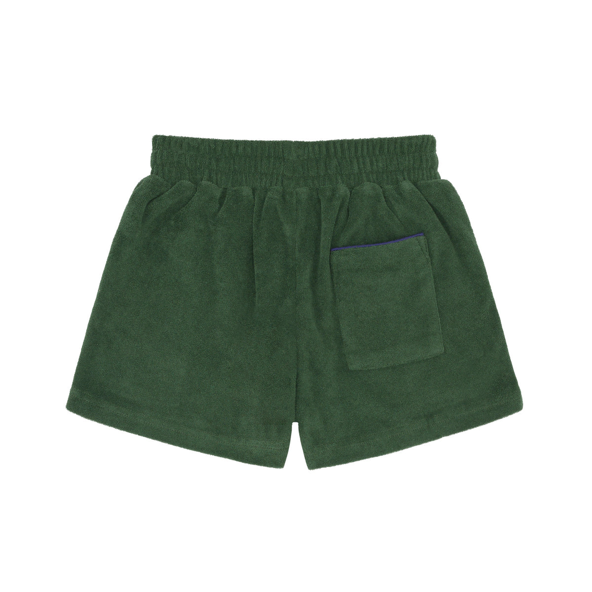 Unisex Evergreen French Terry Short With Navy Side Piping