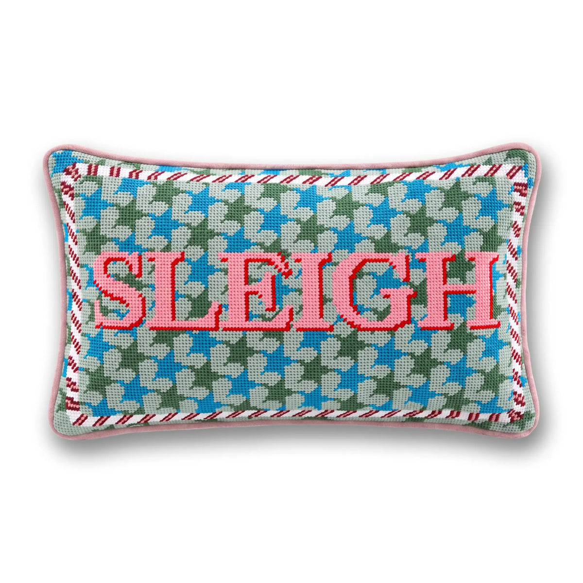 Sleigh Needlepoint Pillow - front
