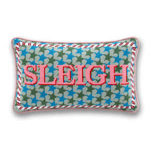 Sleigh Needlepoint Pillow - front
