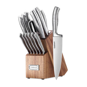 15-Piece Stainless Steel Cutlery Block Set in Stainless Steel