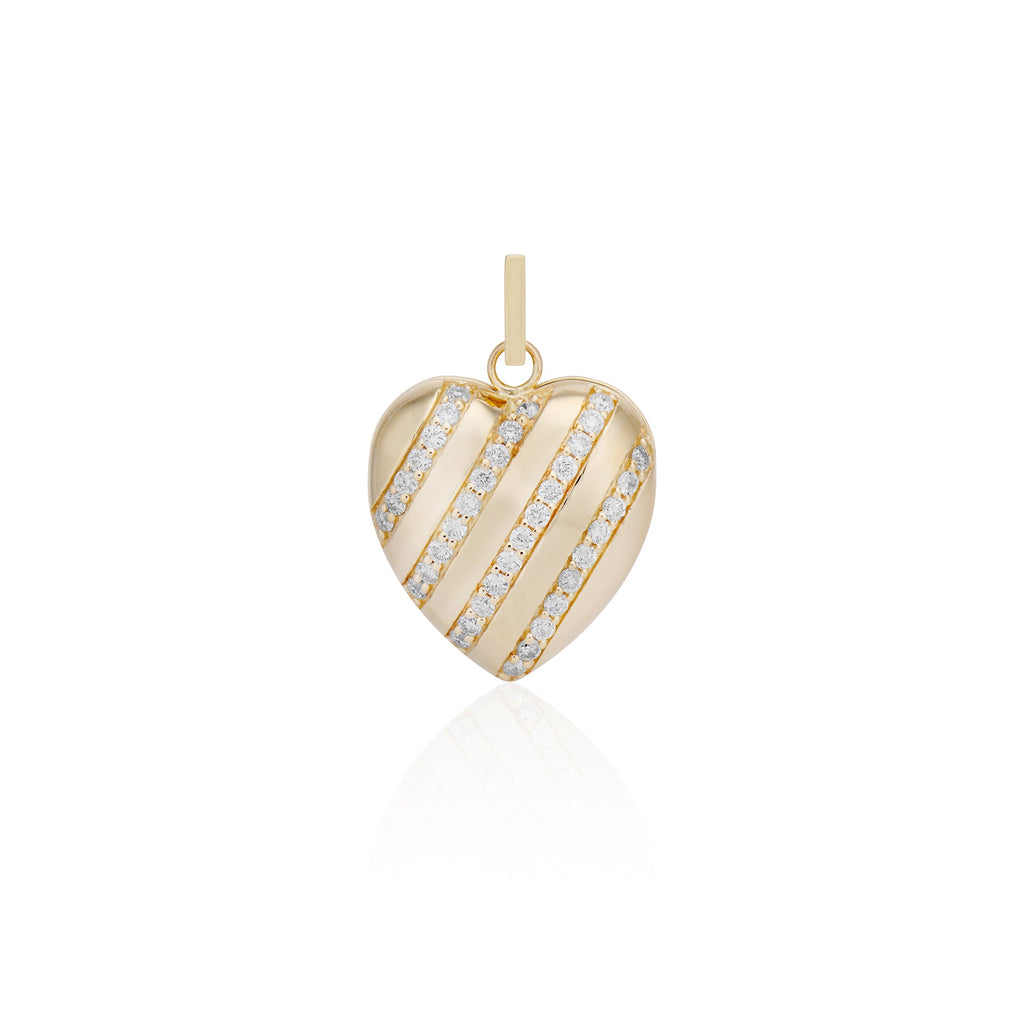 Diamond Heart Stripe Locket
