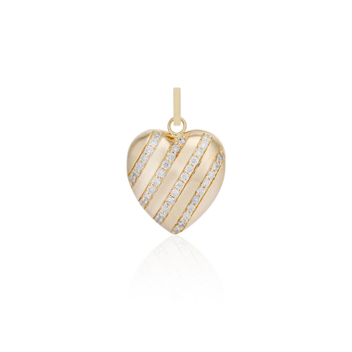 Diamond Heart Stripe Locket