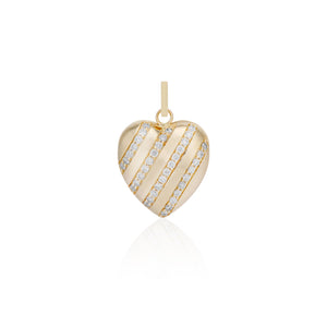 Diamond Heart Stripe Locket