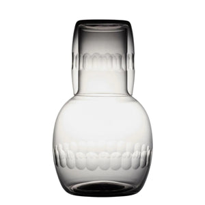 Smoky Crystal Carafe Set With Lens Design