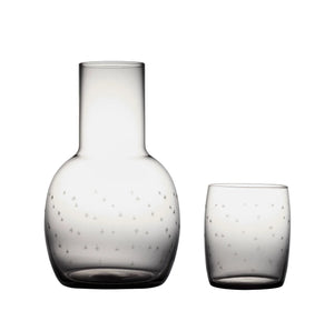 Smoky Crystal Carafe Set With Stars Design