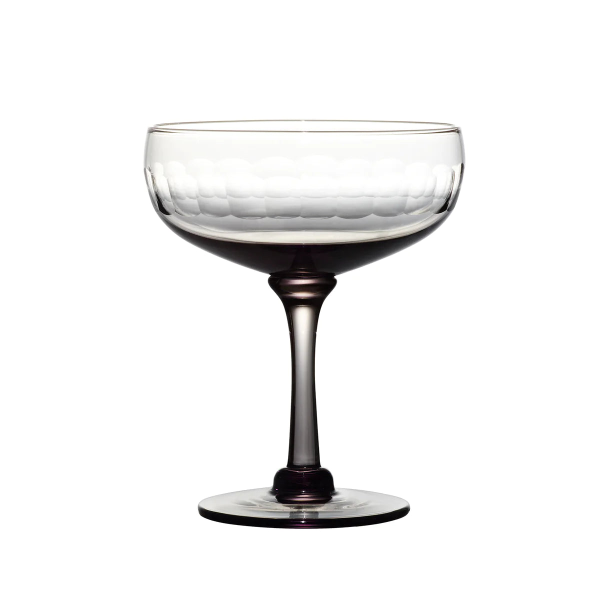 Smoky Cocktail Glasses With Lens Design, Set of 4