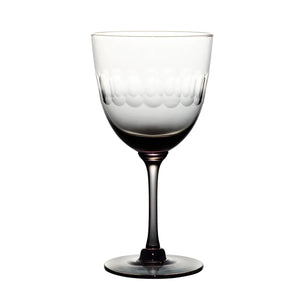 Smoky Wine Glasses With Lens Design, Set of 4
