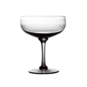 Smoky Cocktail Glasses With Ovals Design, Set of 4