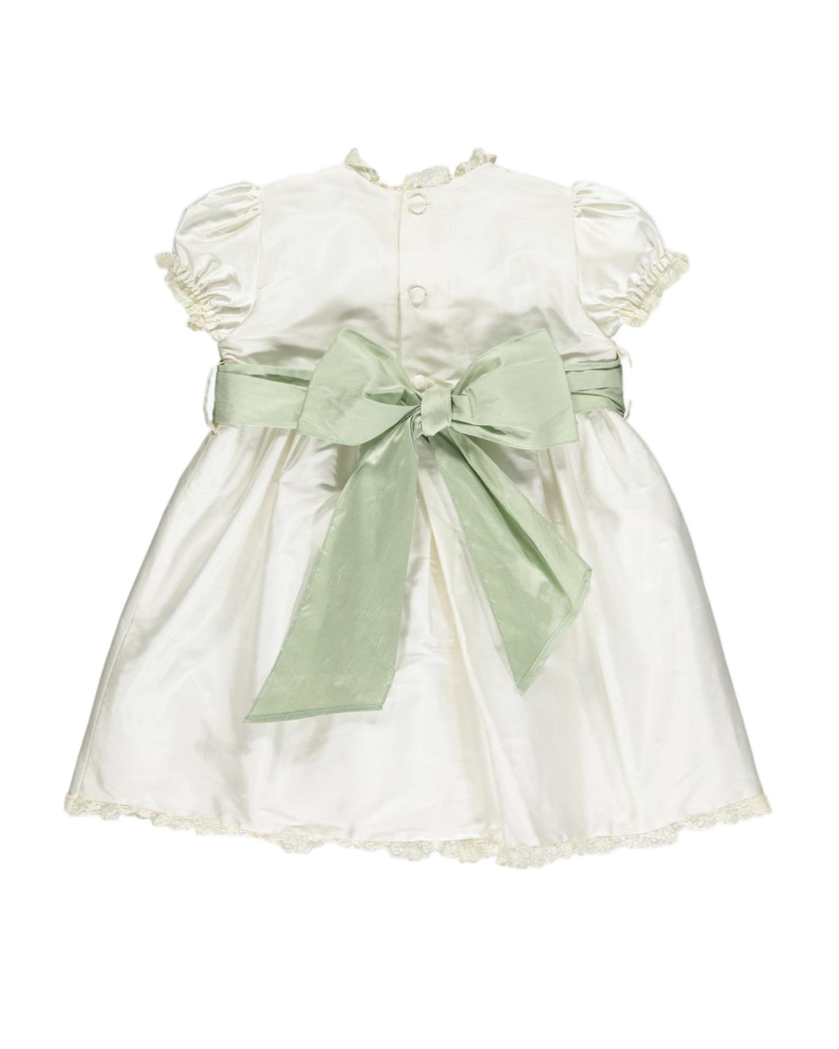Sofia Elegant flower girl dress in mint green silk