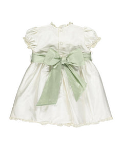 Sofia Elegant flower girl dress in mint green silk