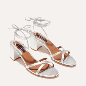 The Soho Sandal in Silver Nappa