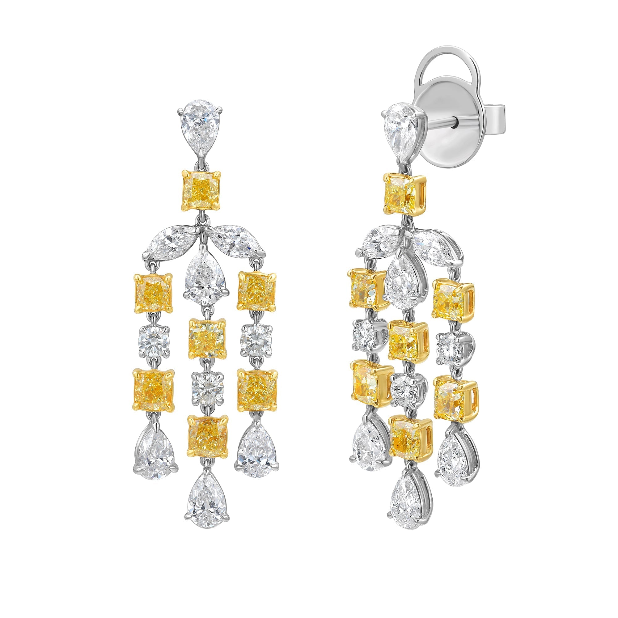 Soleil Fancy Yellow Diamond Chandelier Earrings - Jewelry - RUCHI New York