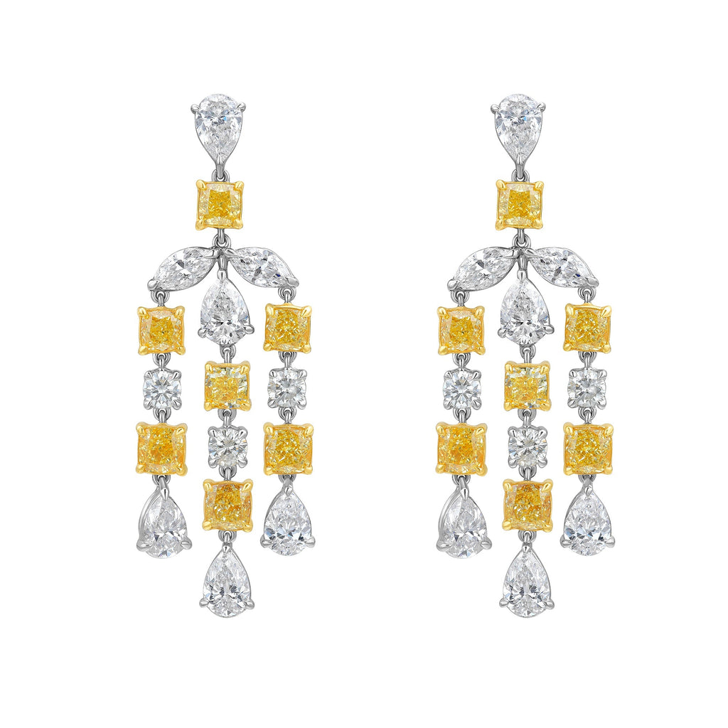 Soleil Fancy Yellow Diamond Chandelier Earrings - Jewelry - RUCHI New York