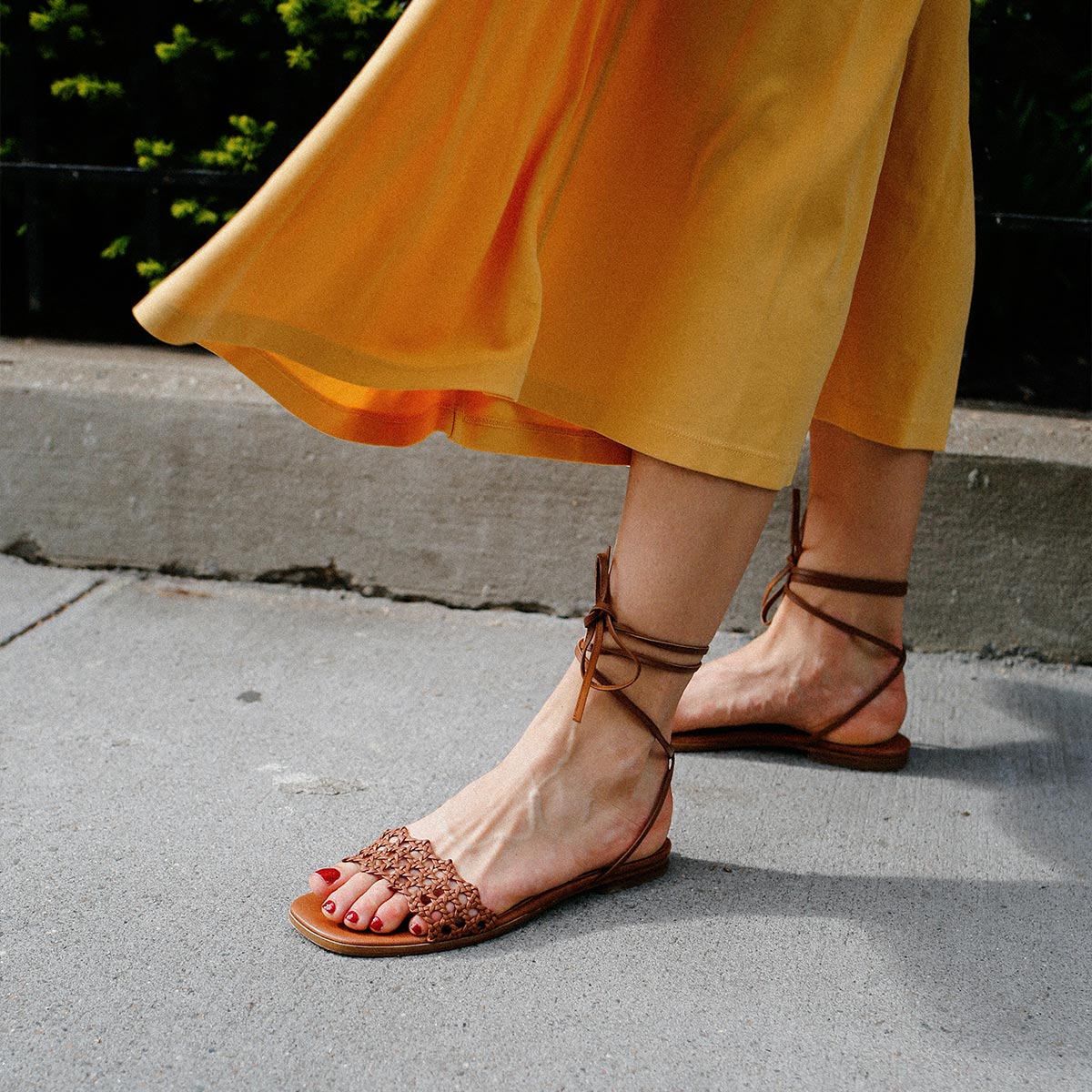 The Soleil Sandal in Saddle Leather