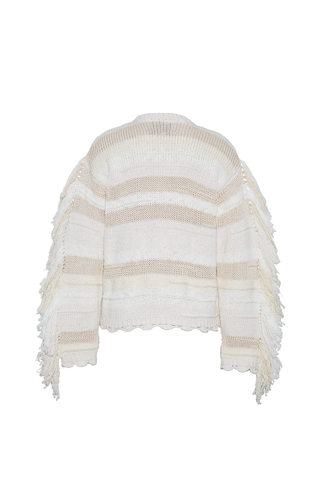 Marathi Crewneck in Cream Stripe
