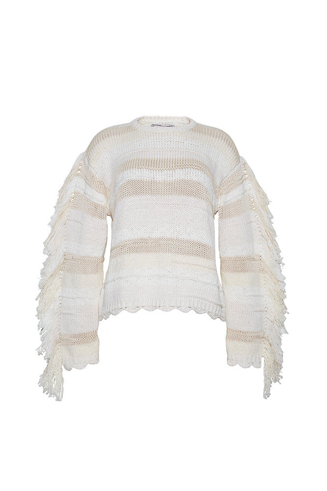 Marathi Crewneck in Cream Stripe