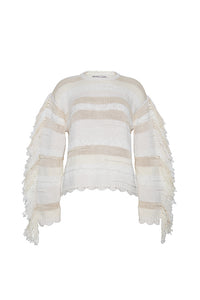 Marathi Crewneck in Cream Stripe