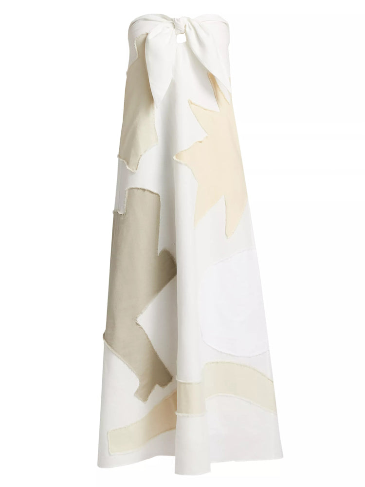 Patmos Tie Dress in Cream Multi