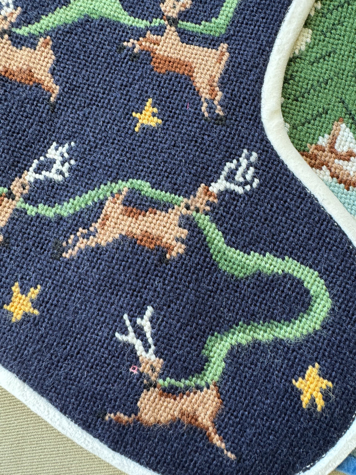 Santa's Flight Stitched Stocking