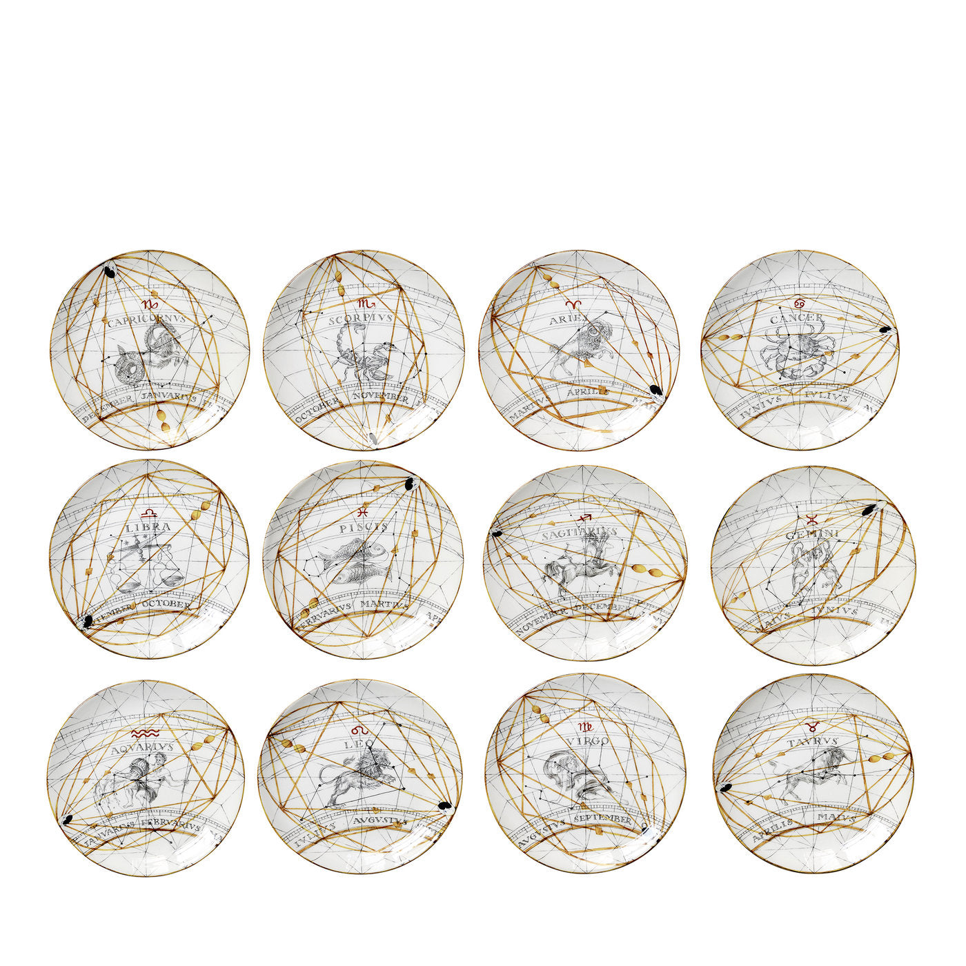 Zodiaco set of 12 dinner plates