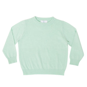 Boys mint green crewneck sweater by Henry Duvall, classic knit fall layer that coordinates with Beacon Hill Blooms for family and sibling outfits
