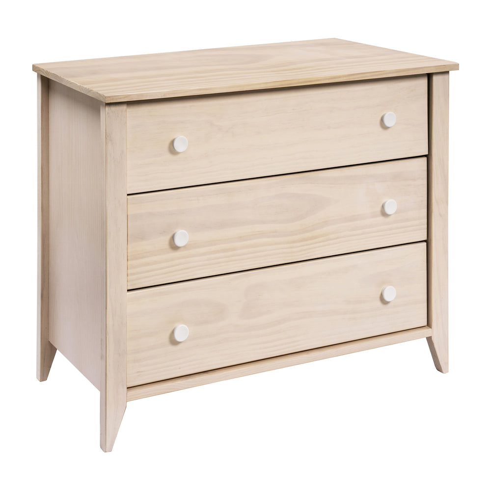 Sprout 3-Drawer Compact Changer Dresser with Removable Changing Tray (42") in Washed Natural & White
