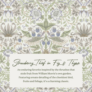 Morris & Co. x Namesake Tuffet Storage Ottoman Strawberry Thief in Fig & Thyme