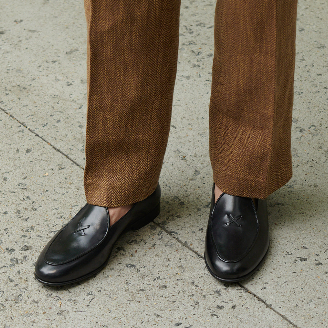 Men’s Black Leather Milano Loafer