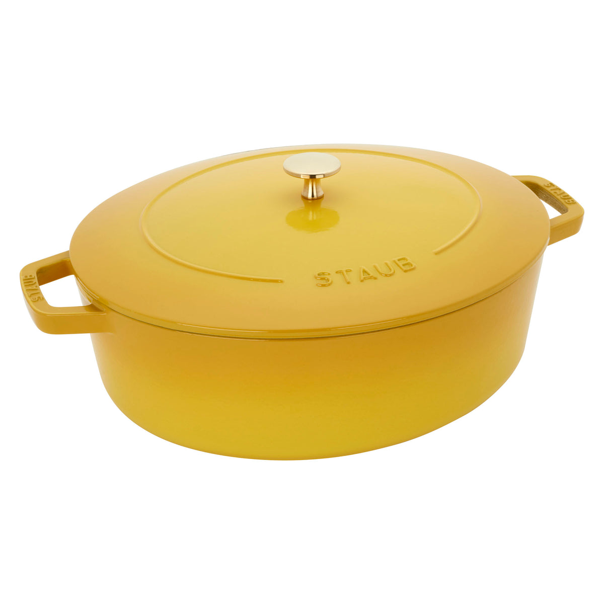 Cast Iron 6.25-qt Shallow Oval Dutch Oven in Citron