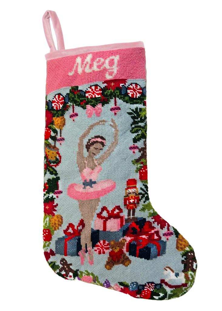 Stephanie Fishwick for Over The Moon Needlepoint Ballerina Stocking