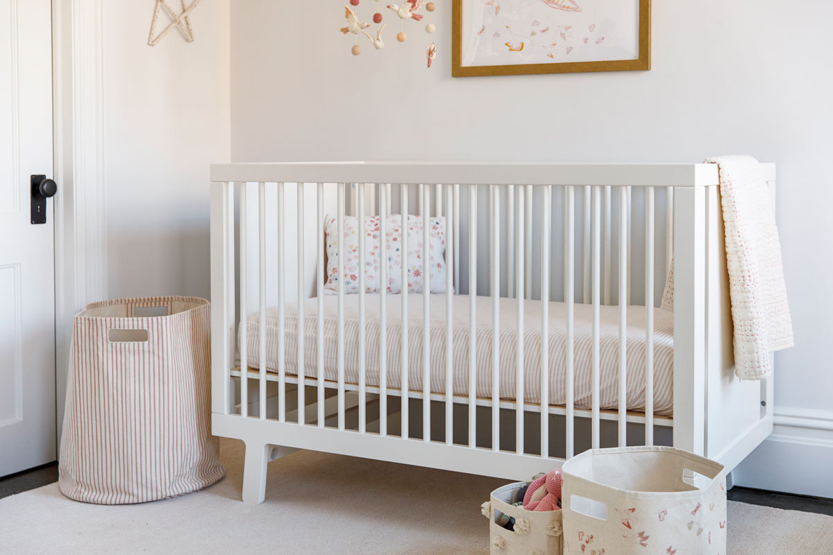 Striped Crib Sheet in Stripes Away Sea