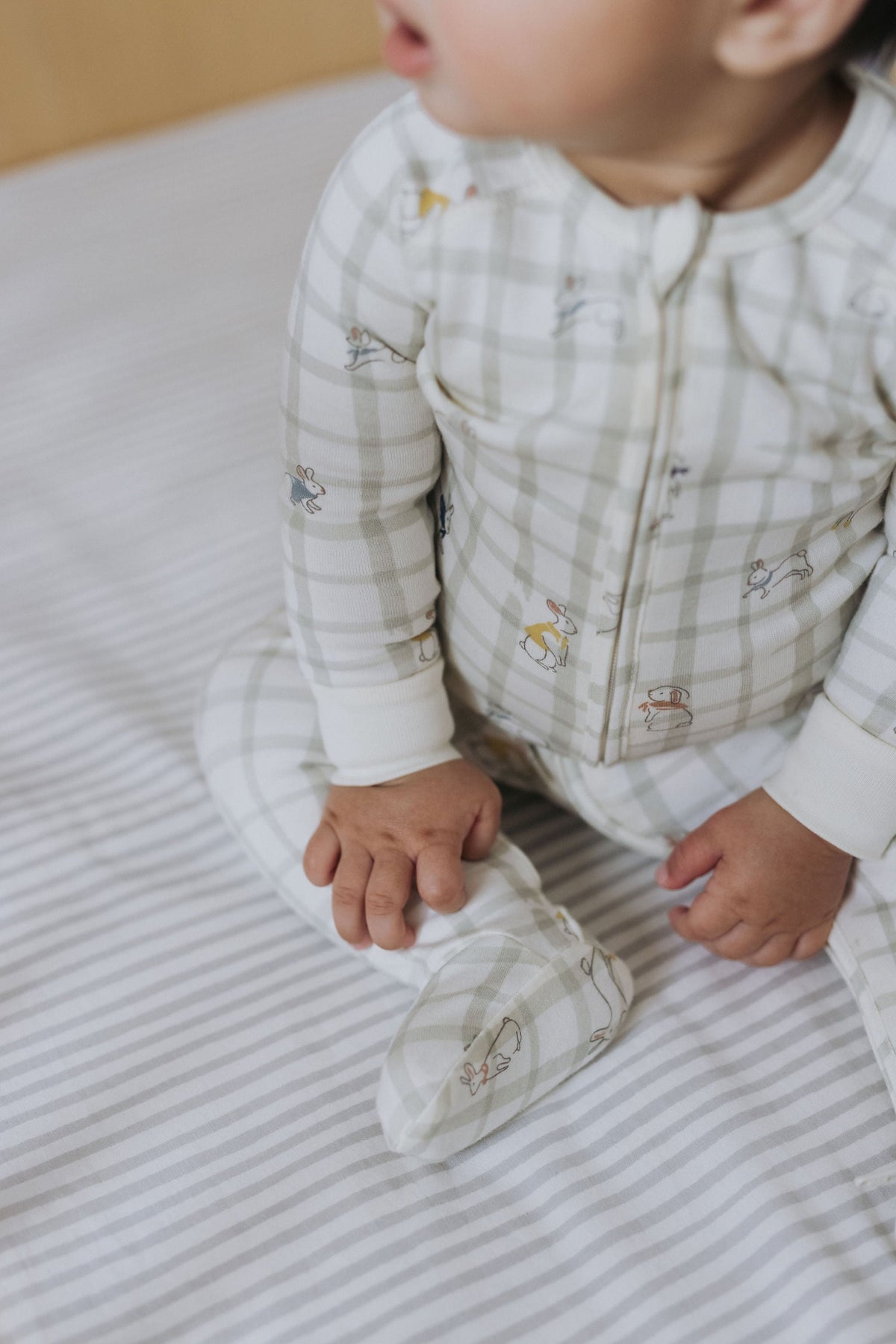 Striped Crib Sheet in Stripes Away Sea