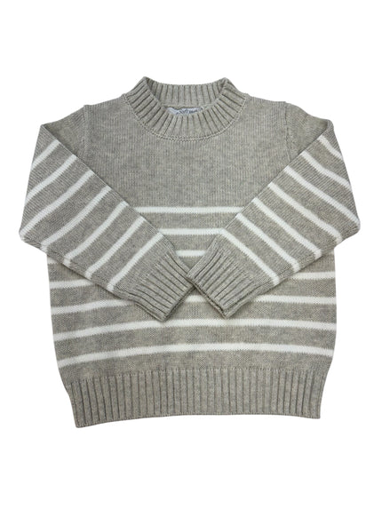Striped Sweater in Gray & White Striped