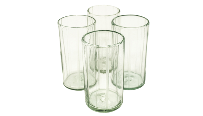 Clear Striped Water Glass