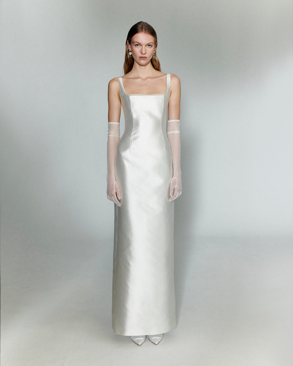 open lace back dress Organza Peekaboo Silk Mikado Gown | STYLE 111