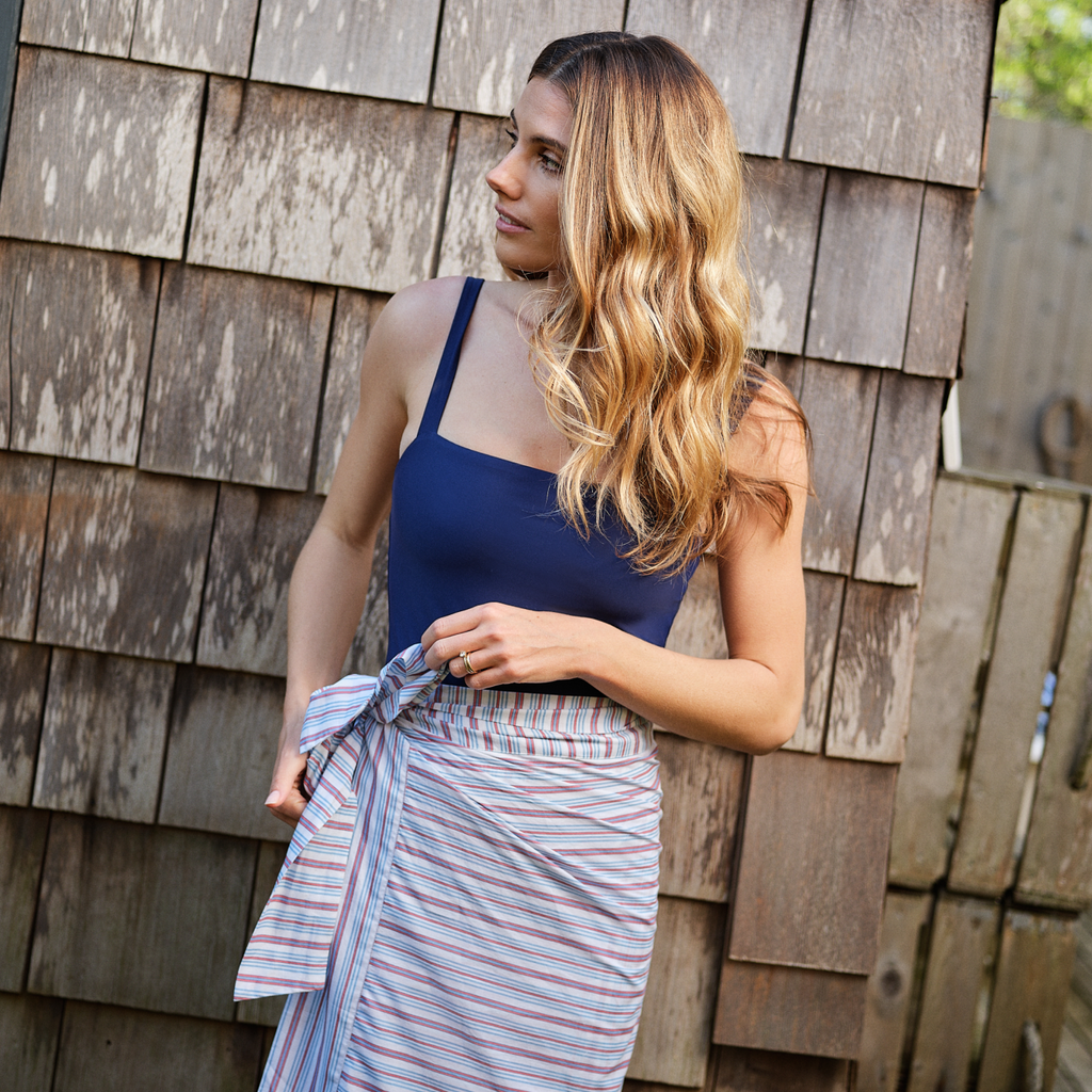 Women’s Navy Low Back Simple One Piece