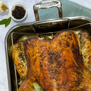 Chef's Classic® Stainless 16" Roasting Pan with Rack in Stainless Steel