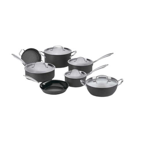 GreenGourmet® Hard Anodized 12-Piece Set in Black