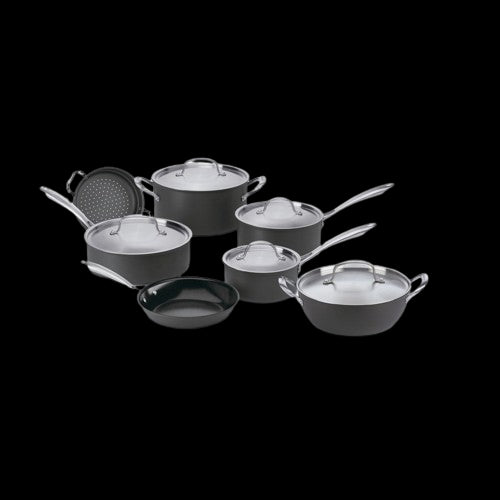 GreenGourmet® Hard Anodized 12-Piece Set in Black