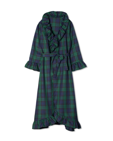 green check dressing gown Men's Brushed Cotton Dressing Gown