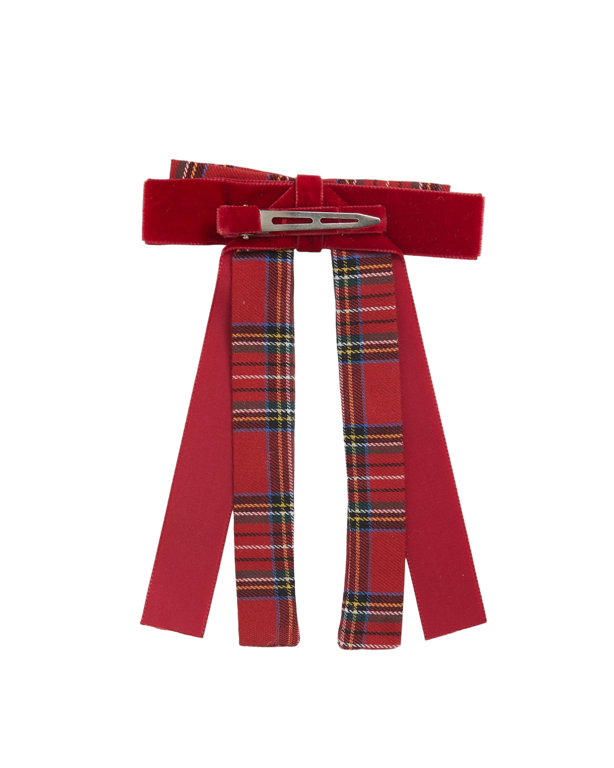 Long Tail Red Tartan Bow