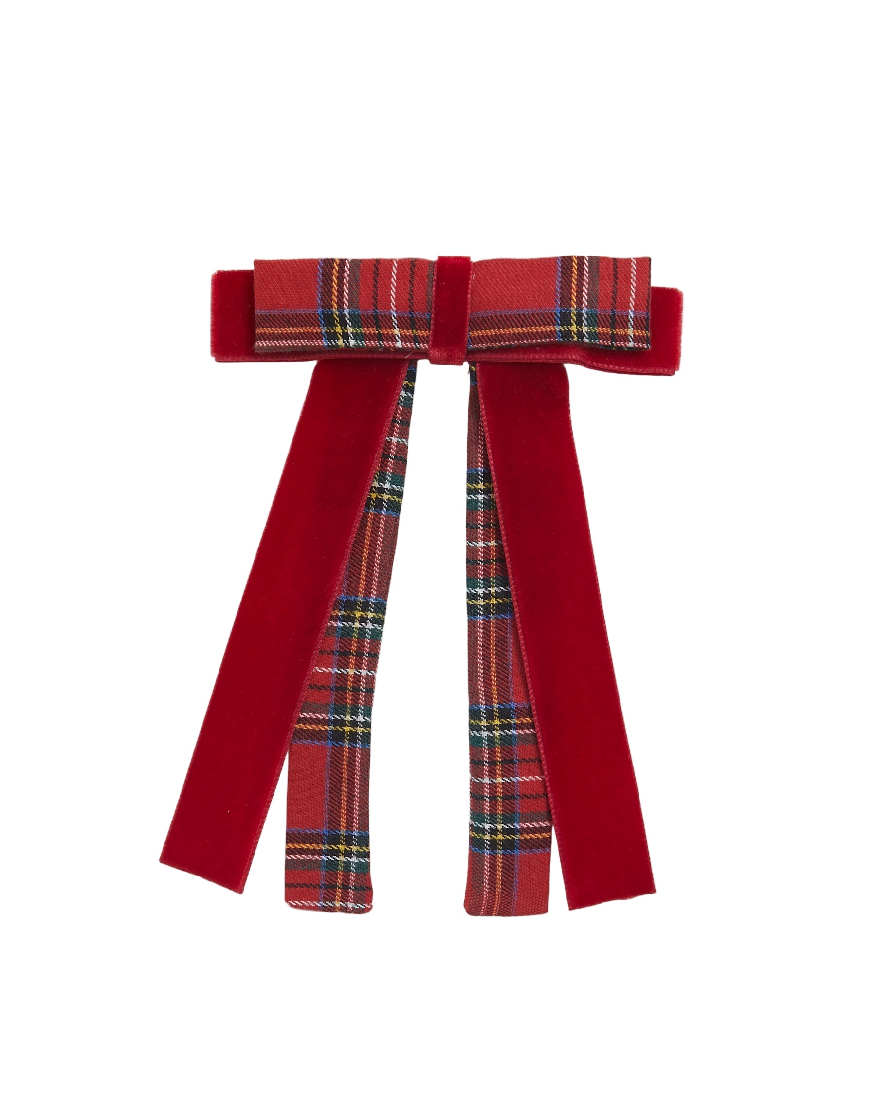 Long Tail Red Tartan Bow