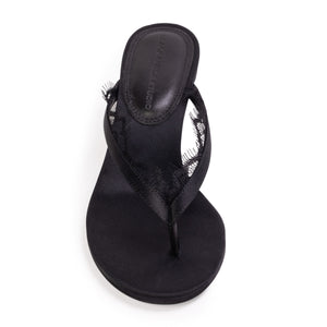 Tash 50 Mule in Black Satin Lace